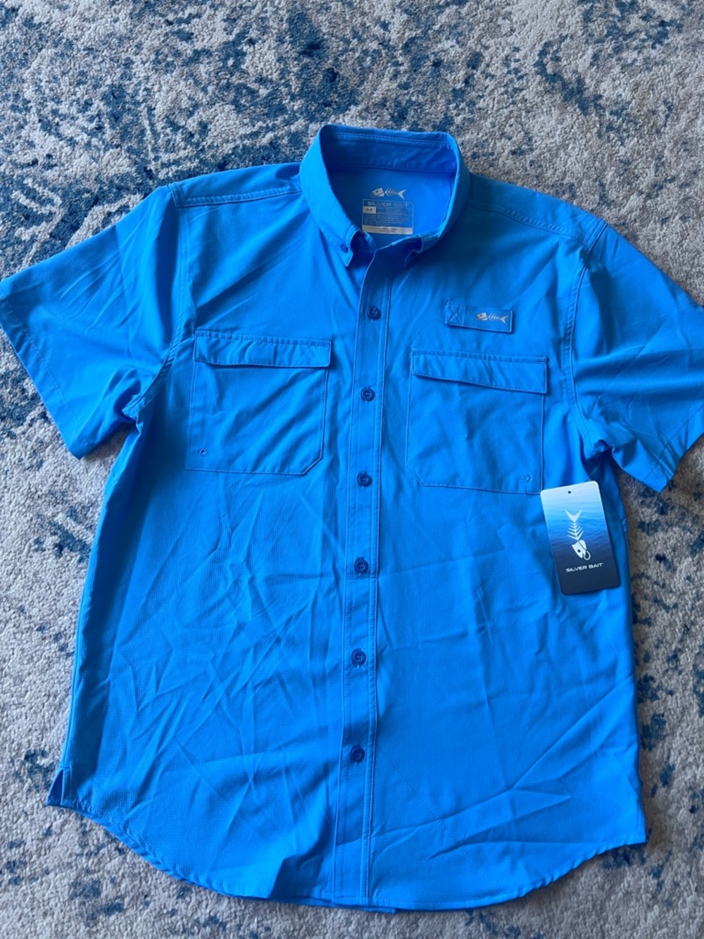 Salt Life Men’s Short Sleeve Button-Down Shirt - Royal Blue
